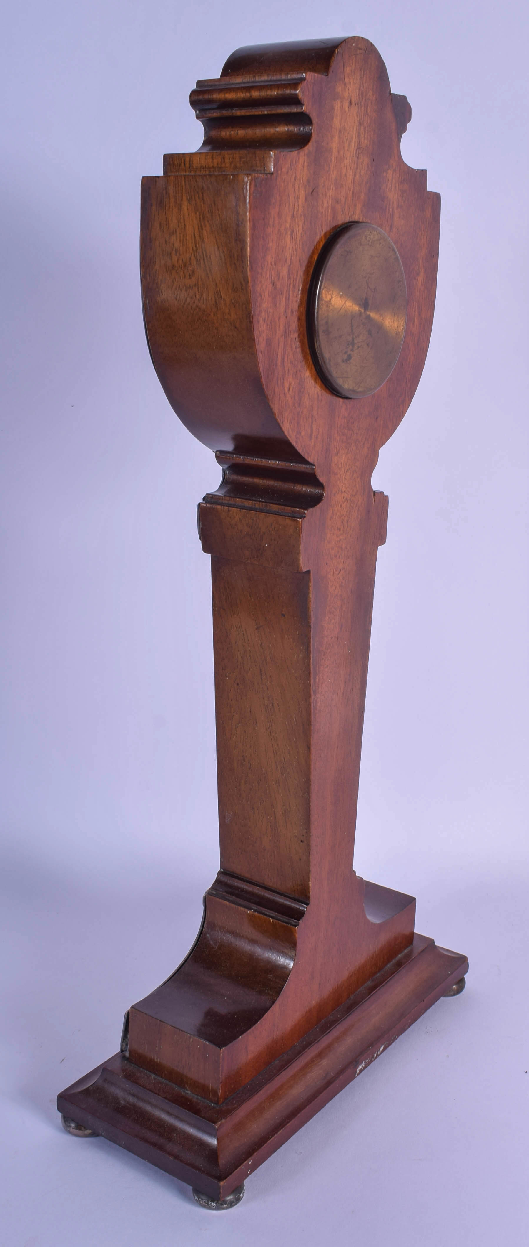 A LARGE ART NOUVEAU SILVER MOUNTED MAHOGANY MANTEL CLOCK decorated with foliage. 1166 grams overall. - Image 2 of 4