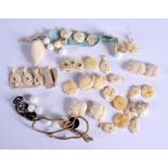 ASSORTED CONTINENTAL ANTIQUE CARVED BONE TOGGLES & BADGES. (qty)