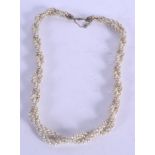 A VINTAGE 18CT GOLD AND SEED PEARL NECKLACE. 40 cm long.