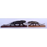 A RARE PAIR OF 19TH CENTURY MIDDLE EASTERN INDIAN CARVED RHINOCEROS HORN PANTHERS modelled as a moth