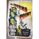 THE TURNING POINT movie poster, 1952, horizontal and vertical folds, torn at folds, stained, 105 cm