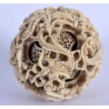A 19TH CENTURY CHINESE CANTON CARVED BONE PUZZLE Qing. 6.5 cm wide.