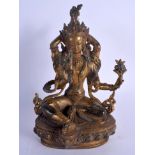 A CHINESE TIBETAN GILT BRONZE FIGURE OF A BUDDHA 20th Century. 24 cm x 14 cm.