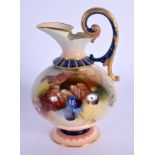 Royal Worcester Hadley style ewer painted in the manner of the young Kitty Blake date code 1907. 11