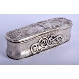 AN ART NOUVEAU SILVER BOX. Birmingham 1927. 84 grams. 10.5 cm x 3 cm.