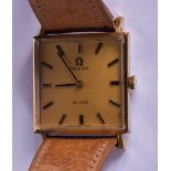 AN OMEGA DE VILLE YELLOW METAL AND STAINLESS STEEL WRISTWATCH. 2.75 cm wide.