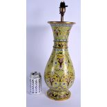 A LARGE EARLY 20TH CENTURY CHINESE CLOISONNE ENAMEL VASE Late Qing, converted to a lamp, decorated w