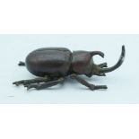 A Japanese bronze figure of a beetle 6 cm.