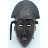 AFRICAN TRIBAL BAULE MASK, IVORY COAST. 32cm x 19cm