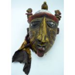 AFRICAN TRIBAL YORUBA MASK, NIGERIA. 44cm x 28 cm