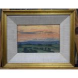 Peter John Garrard (Born 1929) Oil on board, landscape. Image 17 cm x 1 cm.