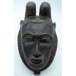 AFRICAN TRIBAL YAURE MASK, IVORY COAST. 38 cm x 2-0cm