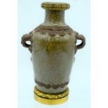 AN 18TH/19TH CENTURY CHINESE GE TYPE CRACKLE GLAZED STONEWARE VASE with French gilt bronze mounts. 1