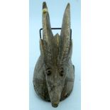 AFRICAN TRIBAL MOSSI WAN NYAKA - ANTELOPE MASK, BURKINA FASO. 41cm x 13cm