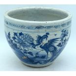 A 19TH CENTURY CHINESE BLUE AND WHITE PORCELAIN BOWL Qing, painted with phoenix birds. 21 cm x 18 cm