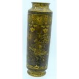 A VERY RARE 19TH CENTURY JAPANESE MEIJI PERIOD CYLINDRICAL BRONZE VASE by Takeuchi Sei (Takeuchi Chi