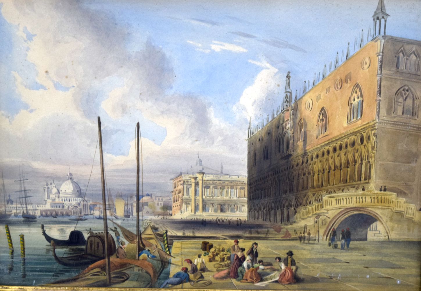 Italian School (19th Century) Watercolour, Venetian canal. Image 29 cm x 38 cm. - Image 2 of 21