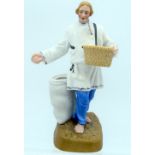 A 19TH CENTURY RUSSIAN BISQUE PORCELAIN FIGURE OF A FARMER Attributed to the Gardner factory, modell