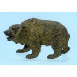A RARE 19TH CENTURY AUSTRIAN COLD PAINTED BRONZE FIGURE OF A BROWN BEAR Attributed to Franz Xavier B