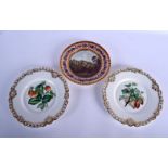 Early 19th c. Coalport plate painted with a landscape of a country estate, the border painted with t