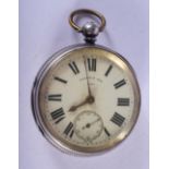 AN ANTIQUE SILVER POCKET WATCH. 160 grams overall. Chester 1893. 7 cm wide.