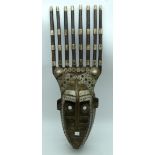 TRIBAL AFRICAN ART BANAMA NTOMO MASK. Mali. The Bamana Ntomo masks were worn by boys as they pass