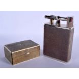 AN ART DECO SHAGREEN BOX and a lighter. Largest 14 cm x 11 cm. (2)
