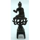 A small Chinese Tibetan bronze Buddha 11cm