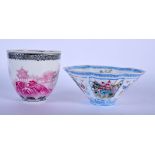 TWO CHINESE EGG SHELL PORCELAIN BOWLS 20th Century. 10 cm wide. (2)