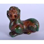 A CHINESE CARVED MALACHITE TURQUOISE SCROLL WEIGHT 20th Century. 7 cm x 6 cm.