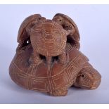 A JAPANESE BOXWOOD TORTOISE OKIMONO. 9 cm x 7 cm.