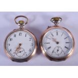 TWO SILVER POCKET WATCHES. 164 grams. 7 cm wide. (2)