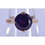 A RARE VINTAGE 18K CHINESE GOLD AND AMETHYST RING. 3.6 grams. M/N.