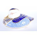 Royal Crown Derby paperweight of a duck, ceramic stopper. 12cm long
