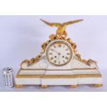 A LARGE 19TH CENTURY FRENCH ORMOLU AND MARBLE MANTEL CLOCK. 40 cm x 50 cm.