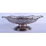 A LARGE STERLING SILVER OPENWORK FRUIT BASKET. 1158 grams. 40 cm x 14 cm.