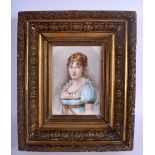 AN ANTIQUE CONTINENTAL PORCELAIN PLAQUE by J Bruge, within a giltwood frame. Porcelain 18 cm x 12 cm