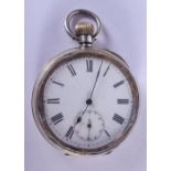 AN ANTIQUE SILVER POCKET WATCH. 115 grams overall. 6.5 cm wide.
