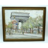 Jean Dorville (1902-1985) Oil on card Arc de Triomphe 48 x 37cm.