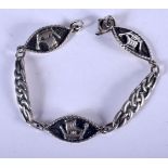 A STERLING SILVER BRACELET. 12 grams. 17 cm long.