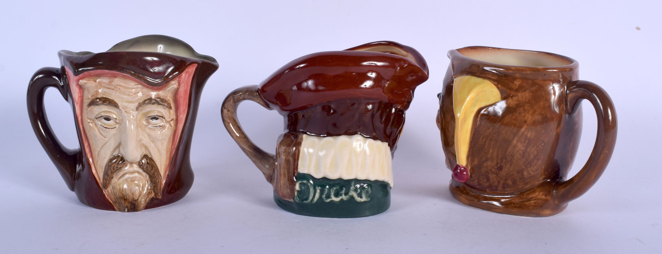 THREE ROYAL DOULTON CHARACTER JUGS. Largest 7 cm x 7 cm. (3) - Image 2 of 3