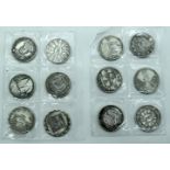A Collection of Chinese white metal coins 3.5cm (12).