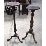 Two wooden pedestal stands 103 x 44cm. (2)