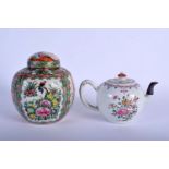 AN 18TH CENTURY CHINESE EXPORT FAMILLE ROSE TEAPOT AND COVER Qianlong, together with a ginger jar. L