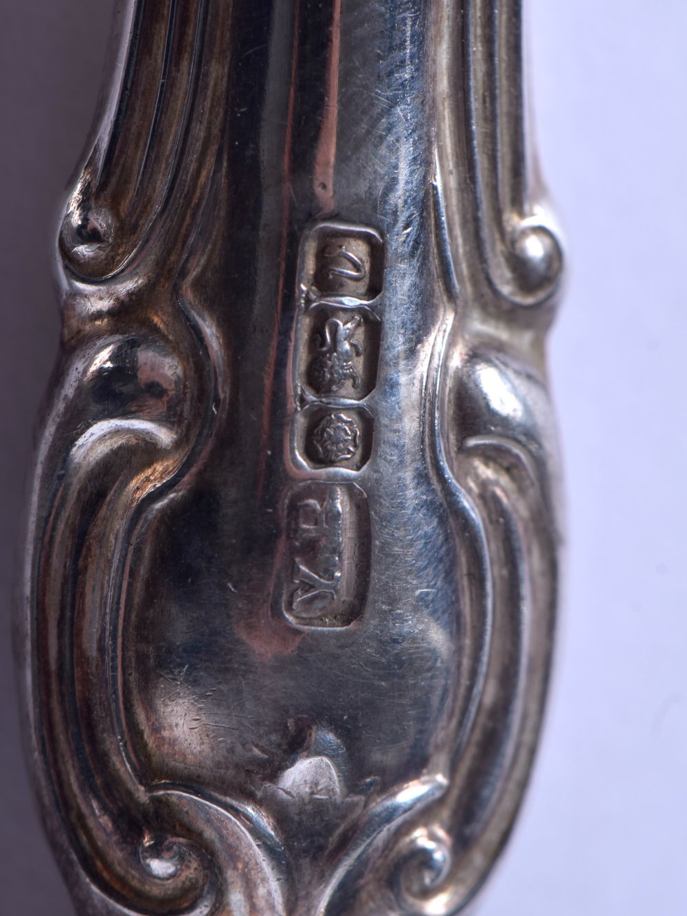 THREE SILVER HANDLED PAPER KNIVES and a white metal perfume flask. Largest 18 cm long. (4) - Image 3 of 7