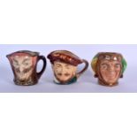 THREE ROYAL DOULTON CHARACTER JUGS. Largest 7 cm x 7 cm. (3)