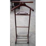 A mid century wooden valet stand 108 x 46cm.