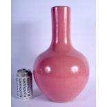 A RARE EARLY 20TH CENTURY CHINESE PINK MONOCHROME PORCELAIN VASE Late Qing/Republic. 37 cm x 20 cm.