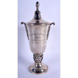 AN ARTS AND CRAFTS STYLE SILVER TROPHY. Birmingham 1928. 321 grams. 23 cm x 11 cm.
