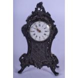 AN ANTIQUE CONTINENTAL SILVER CLOCK. 109 grams. 8 cm x 5 cm.